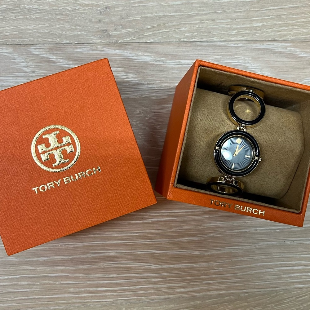 NEW Tory Burch Black and Gold Watch (never worn)